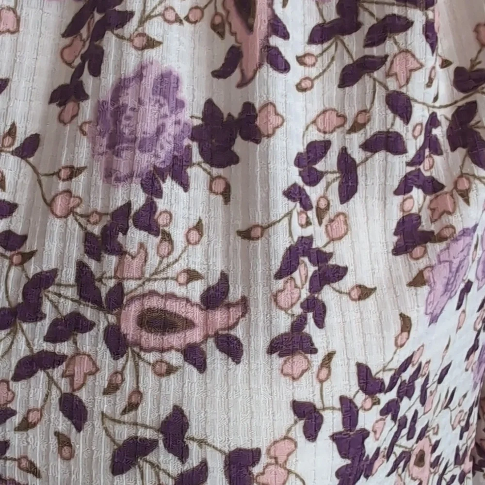 Melloday Floral Ribbed Top - Picture 2 of 7